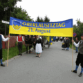 Werbung für den Oberlausitztag beim Eibauer Bierzug 2015
